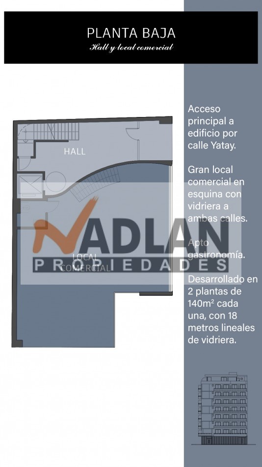 Almagro Preventa espectacular local en esquina 280 m2 doble apto todo destino ESTRENAR